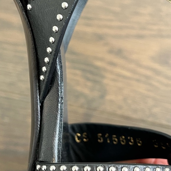 Yves St Laurent high heeled strap silver studded platforms.Impeccable. - Picture 7 of 8